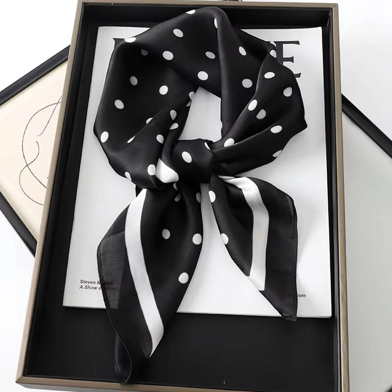 Scarf Silk Square - الفاخرة سيدة الشعر نقطة وشاح الإناث