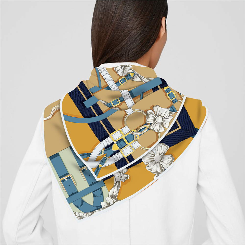 90 سنتيمتر تصميم جديد حزام حك  - مراجعة Scarf Silk Square وسعره