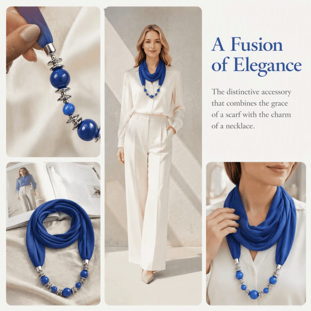وشاح شيفون أنيق بلون موحد مزين - مراجعة Infinity Scarf Knit وسعره