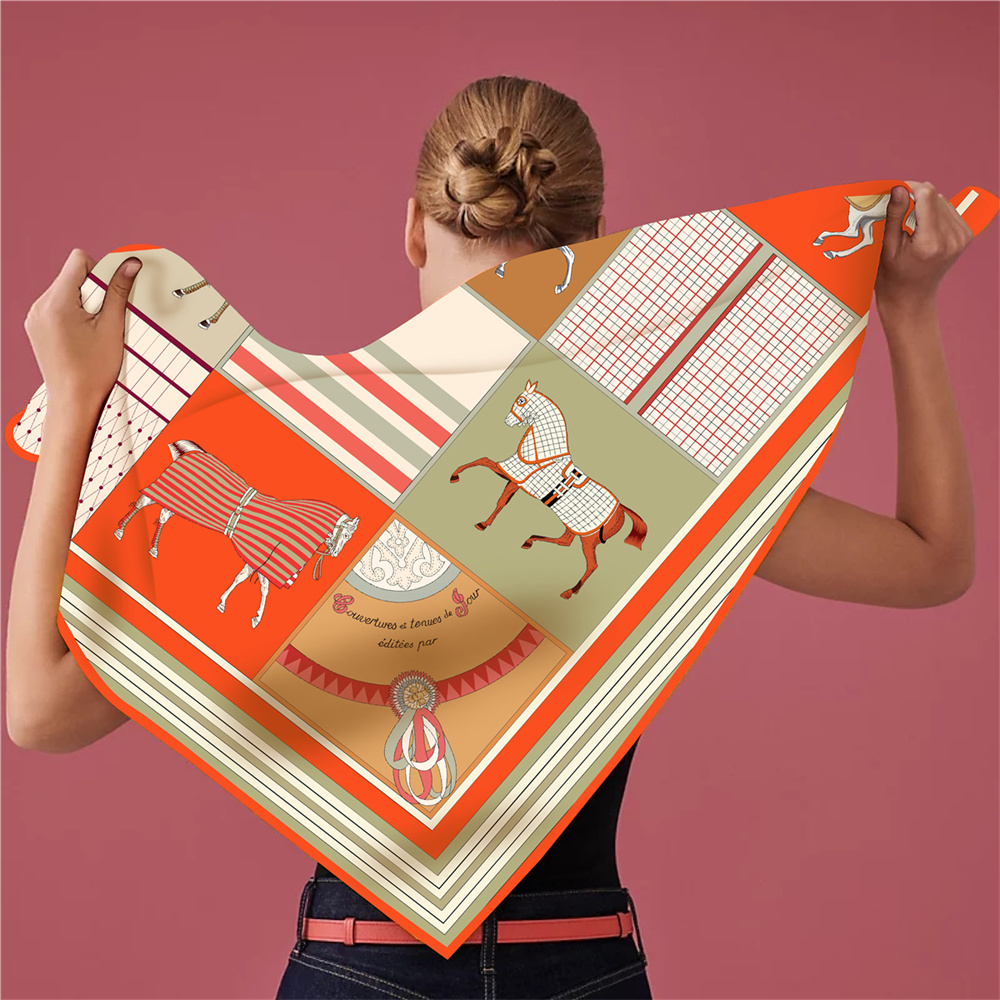 تصميم جديد، أوشحة حريرية مطبوع - مراجعة Scarf Silk Square وسعره